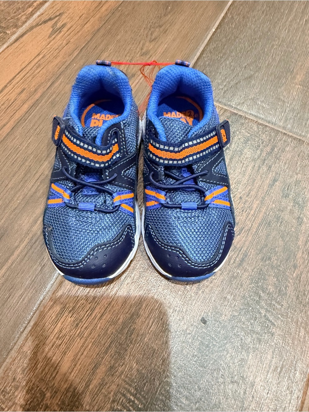 Kids Navy & Orange Athletic Sneakers -